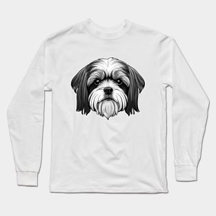 Lhasa Apso Dog Face Long Sleeve T-Shirt